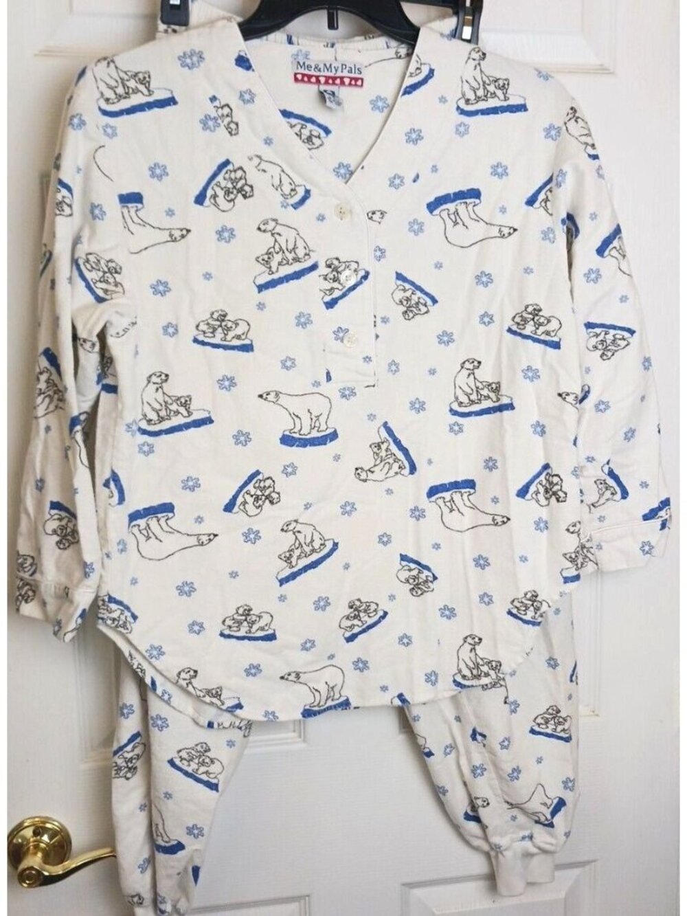 Me & My Pals Women Sz Small Pajamas Flannel Set 2Pc PolarBears 100% Cotton #H15
